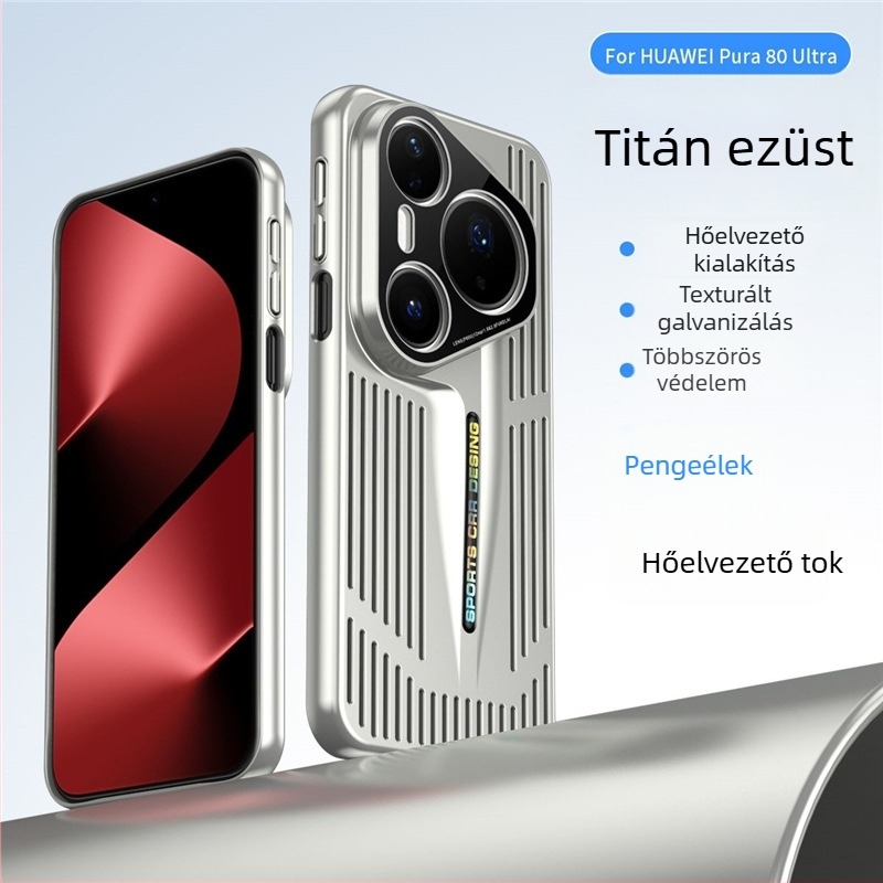 Huawei Pura80 telefonvédő tok hőelvezetéses és elektroplatinált penge dizájnnal, stílusos magas kategóriás Pro+ teljes védelem ütésálló, uniszex