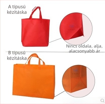 Egyedi összecsukható nemszövött tote táska Velcro zárással