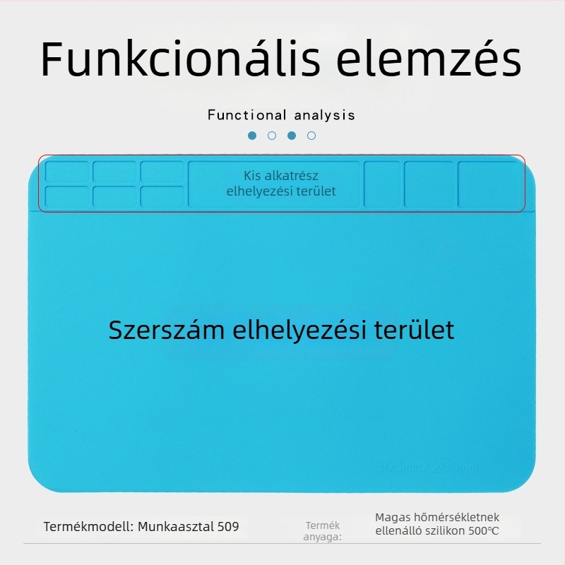 Hőálló, szagtalan szilikonpad mobiltelefon javításhoz, korrózióálló, mágneses alapú munkalap