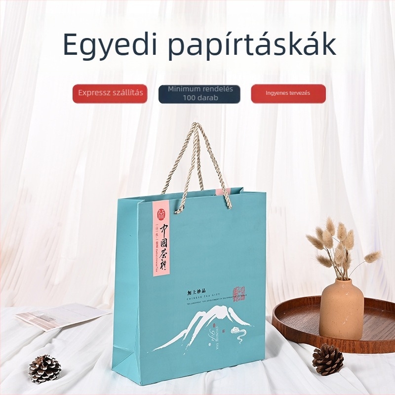 Yunsu Fehér kartonból készült papírtáska — ruházati bolt számára személyre szabott papírtáska, bevásárló és ünnepi ajándéktáska logóval