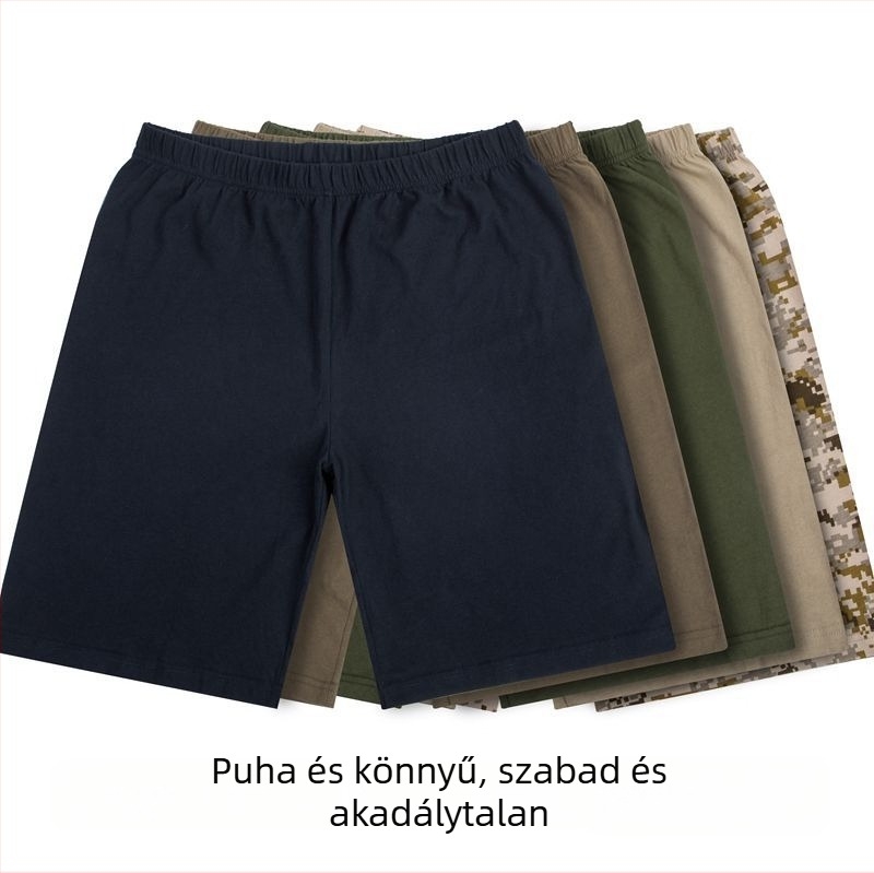Plusz méretű férfi pamut laza rövidnadrág, nyárra
