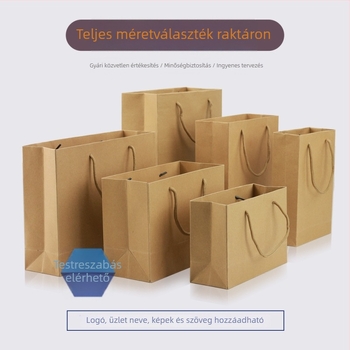 Kraftpapírból készült ajándéktáska logónyomással, esküvői és céges ajándékokhoz
