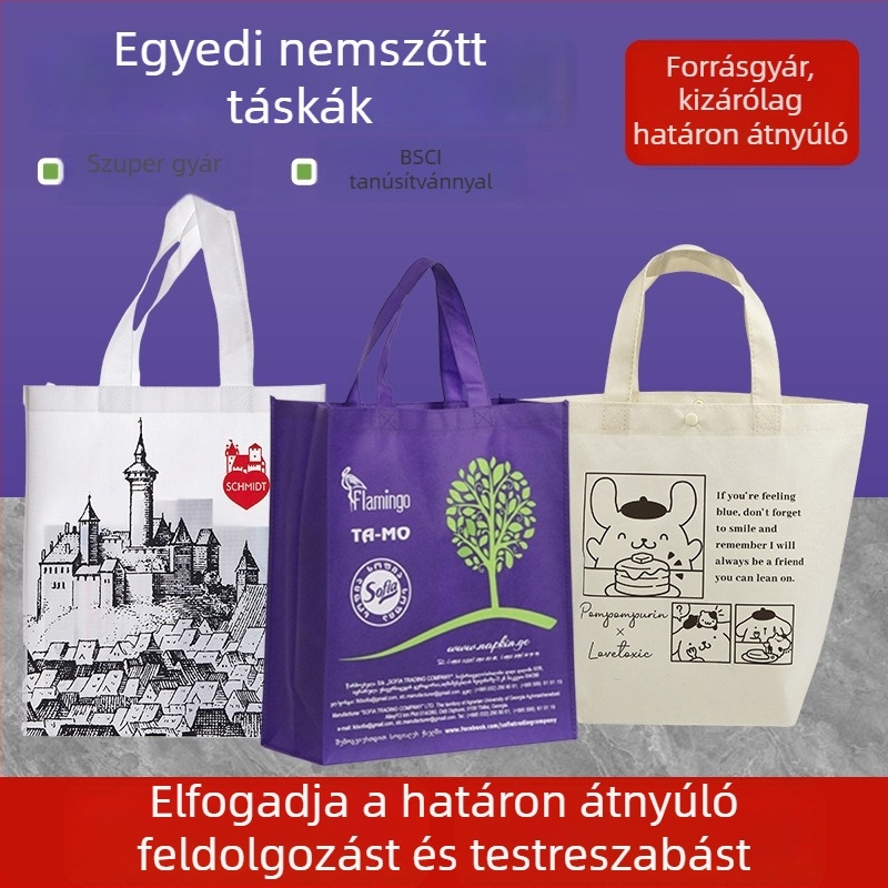 Testreszabható nem szőtt laminált tote táska logóval