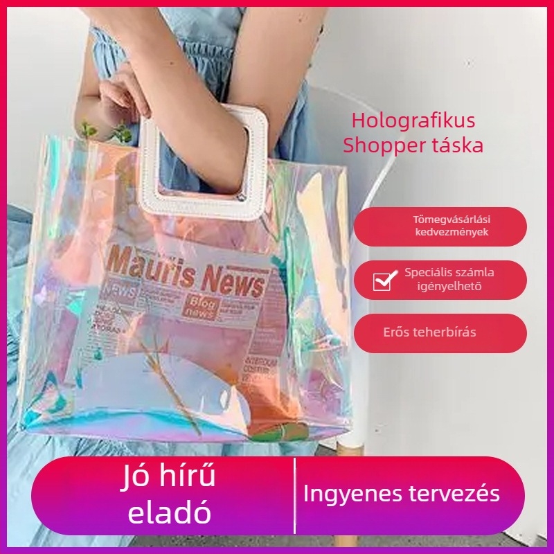 Egyedi PVC lézeres kézitáska, színes TPU zselés anyaggal – EVA anyagú kézitáska, ajándéktáska