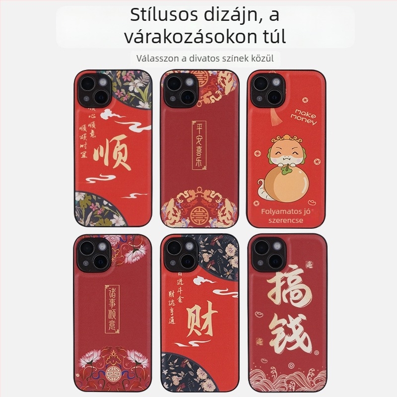 iPhone-hoz készült műbőr tok kínai stílusban