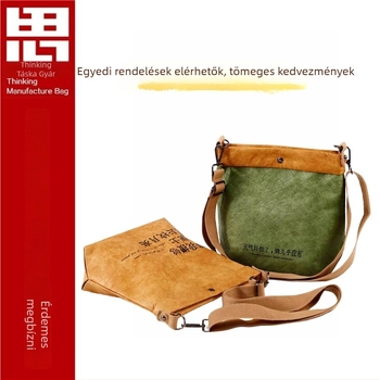 Dupont papír keresztpántos táska egyedi logóval, retro kraft papírral, kompakt telefontáska