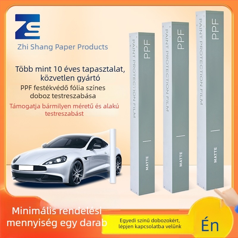 Nagy tételben autóbevonó fólia csomagoló doboz, hosszú téglalap alakú kartondoboz PPF-hez, testreszabható színű doboz