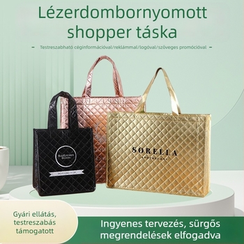 Lézerfilm-reliefes bevásárlótáska, testreszabható vastagított ajándéktáska logóval