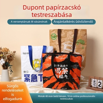 DuPont papírtáska egyedi logóval, vízálló és mosható, válltáska újévi ajándékokra