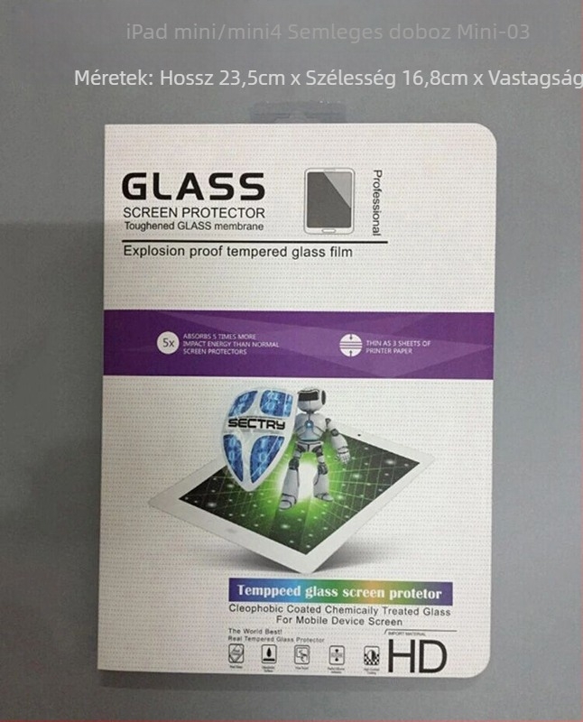 iPad mini 4 edzett üveg képernyővédő csomagoló doboz