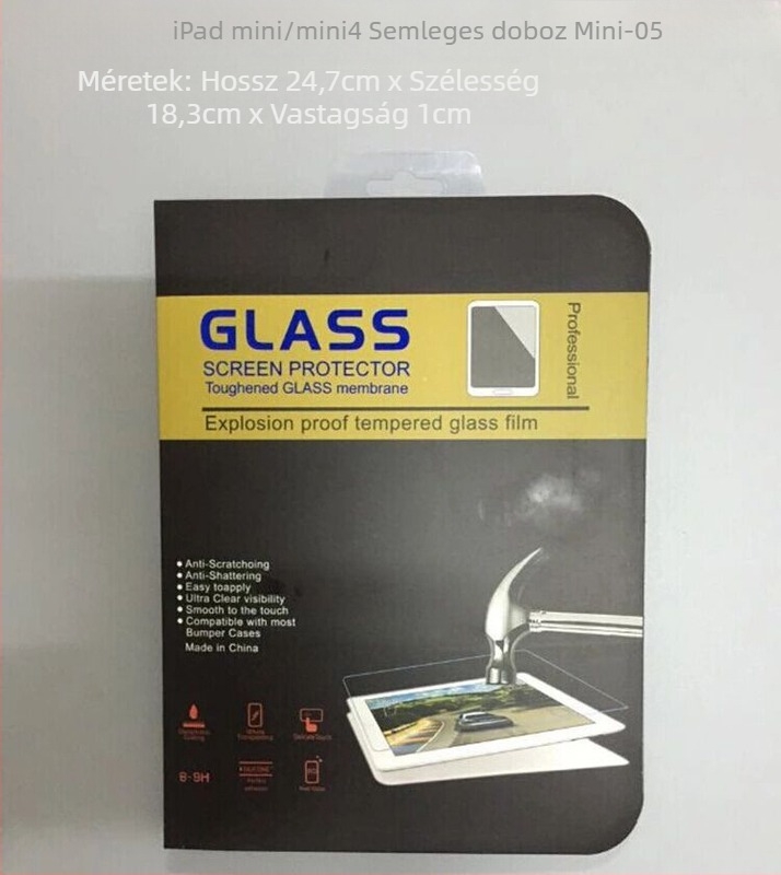 iPad mini 4 edzett üveg képernyővédő csomagoló doboz