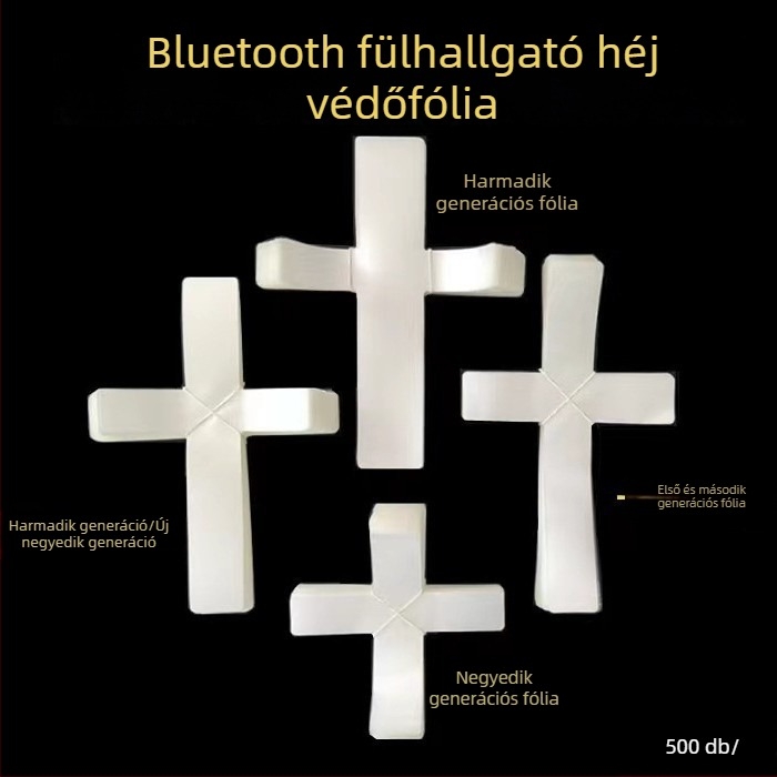 Bluetooth fejhallgató – kereszts alakú védőfilm, generációk 2–4, matt csomagolófilm