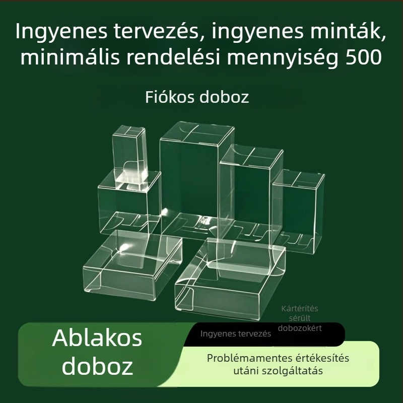 Átlátszó, négyzet alakú PVC műanyag csomagoló doboz menyasszonyi édességekhez