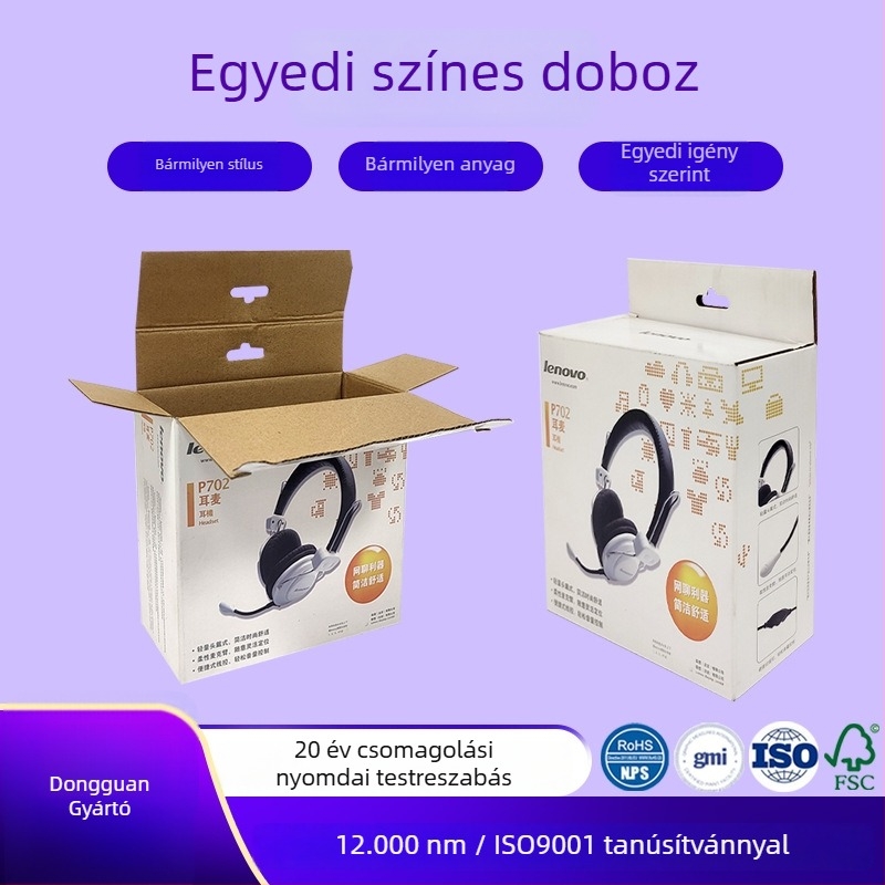 Személyre szabott fülhallgató csomagoló doboz, Személyre szabott színes doboz, Hullámkarton doboz, Nagy színes ajándékdoboz