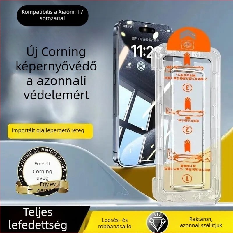 Xiaomi 17 Pro Max és a 17 Ultra edzett üveg kijelzővédő — teljes fedés, porálló, ütésálló