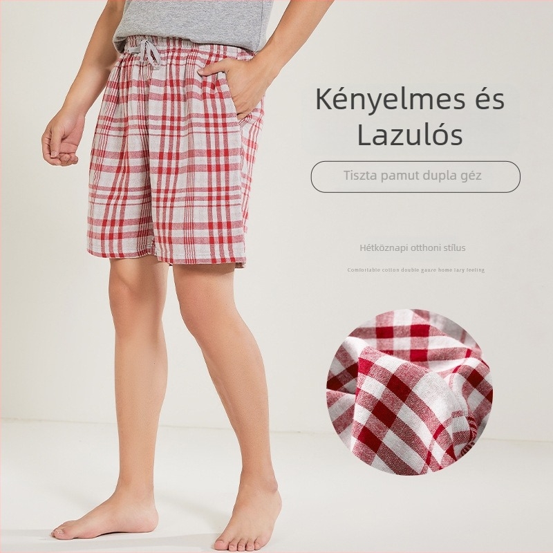 Férfi nyári rövidnadrág, plusz méret, minimalist stílus, mosott pamut, kényelmes otthonra vagy kinti viselet