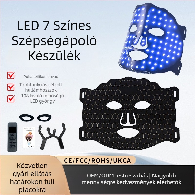 Új szilikon arcmaszk készülék LED fotonmaszk és infravörös színes fény kozmetikai eszköz