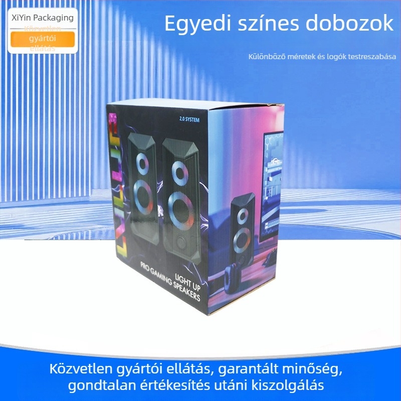 Testreszabott Bluetooth hangszóró csomagolás, színes hullámkarton doboz over-ear fejhallgatókhoz, alsó kivágással