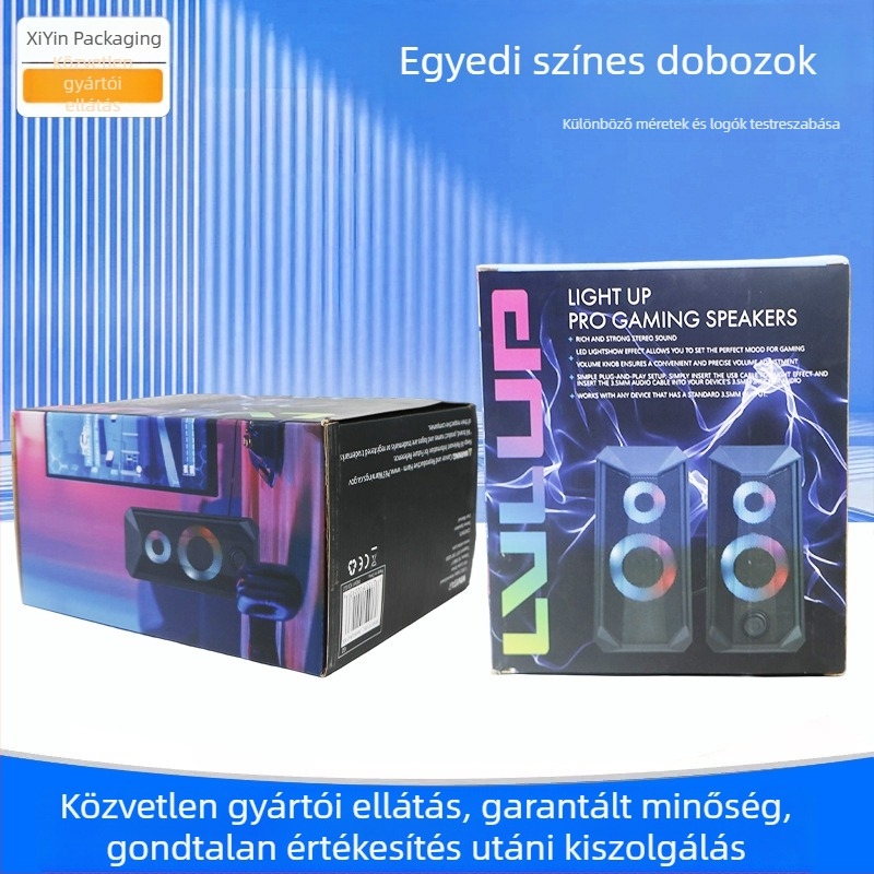 Testreszabott Bluetooth hangszóró csomagolás, színes hullámkarton doboz over-ear fejhallgatókhoz, alsó kivágással