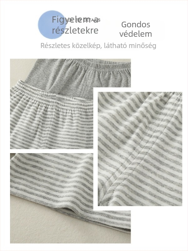 Gyerekeknek készült pamut nyári rövidnadrág, vékony csíkos, uniszex, 3–8 éveseknek