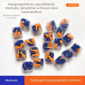 Silikon füldugók zsinórral, karácsonyfa alakú, moshatók, narancs színűek, zajcsökkentés és fülvédelmi védelem, ideális alváshoz, tanuláshoz, munkához és utazásokhoz