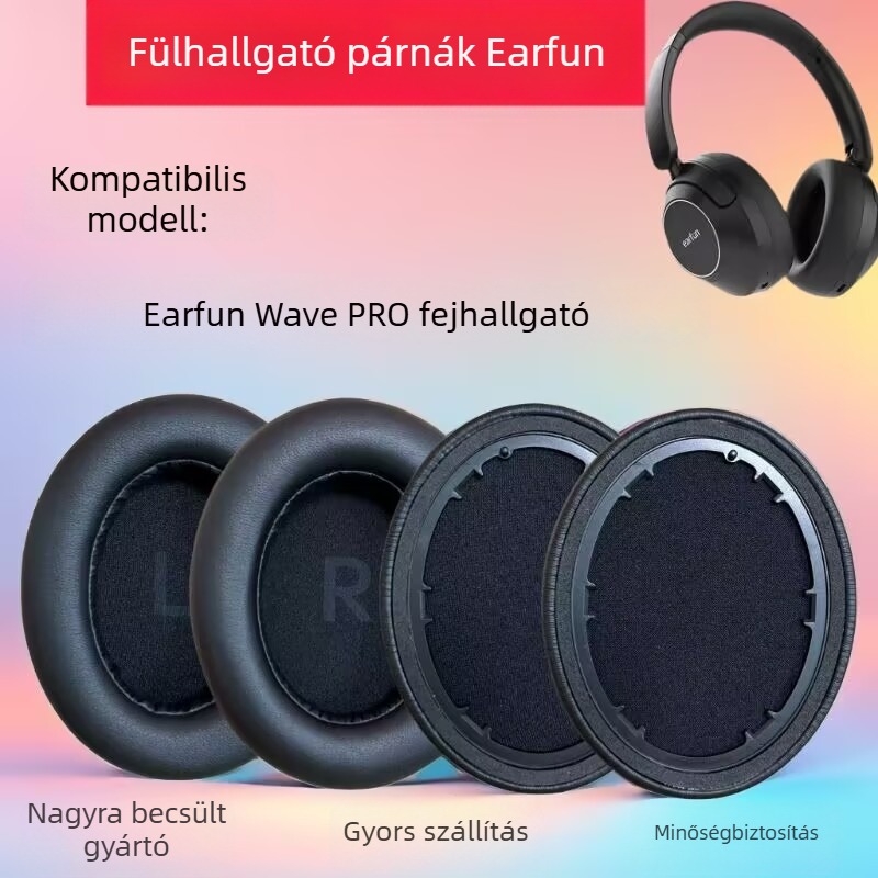 Earfun Wave Pro fejhallgatóhoz való bőrtok, zajcsökkentő fülpárnák, fülkörüli borítások – fejhallgató kiegészítők