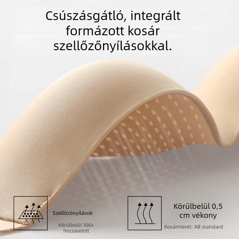 Vállpánt nélküli bandeau melltartó nyárra, vékony fazon, kis kosárméret, láthatatlan, csúszásmentes