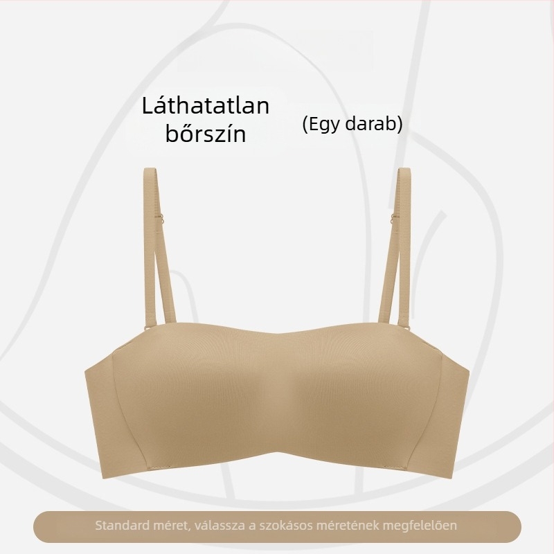 Vállpánt nélküli bandeau melltartó nyárra, vékony fazon, kis kosárméret, láthatatlan, csúszásmentes