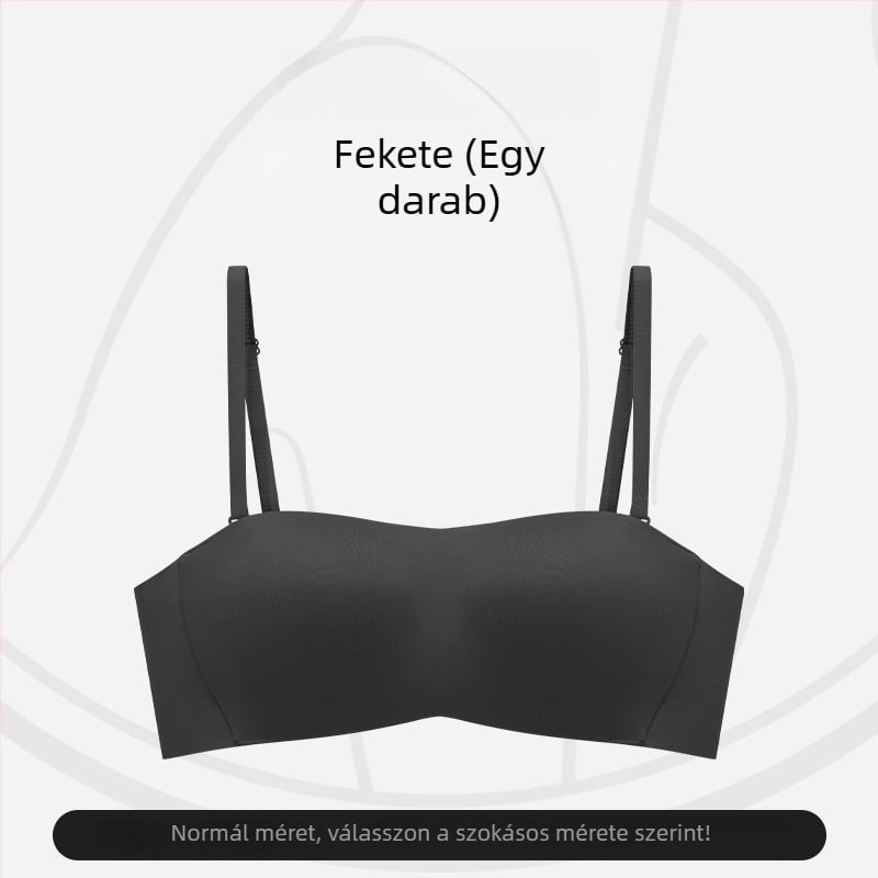 Vállpánt nélküli bandeau melltartó nyárra, vékony fazon, kis kosárméret, láthatatlan, csúszásmentes