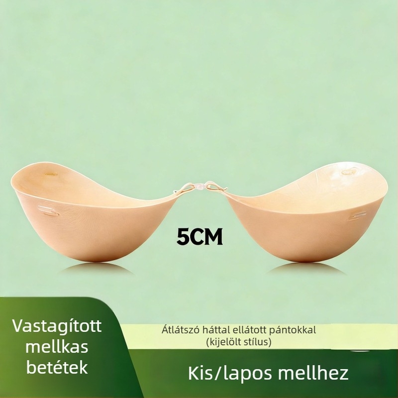Láthatatlan melltartó kis mellemhez, vastagított és összegyűjtő párnák, váll nélküli, kétoldalas párnázat