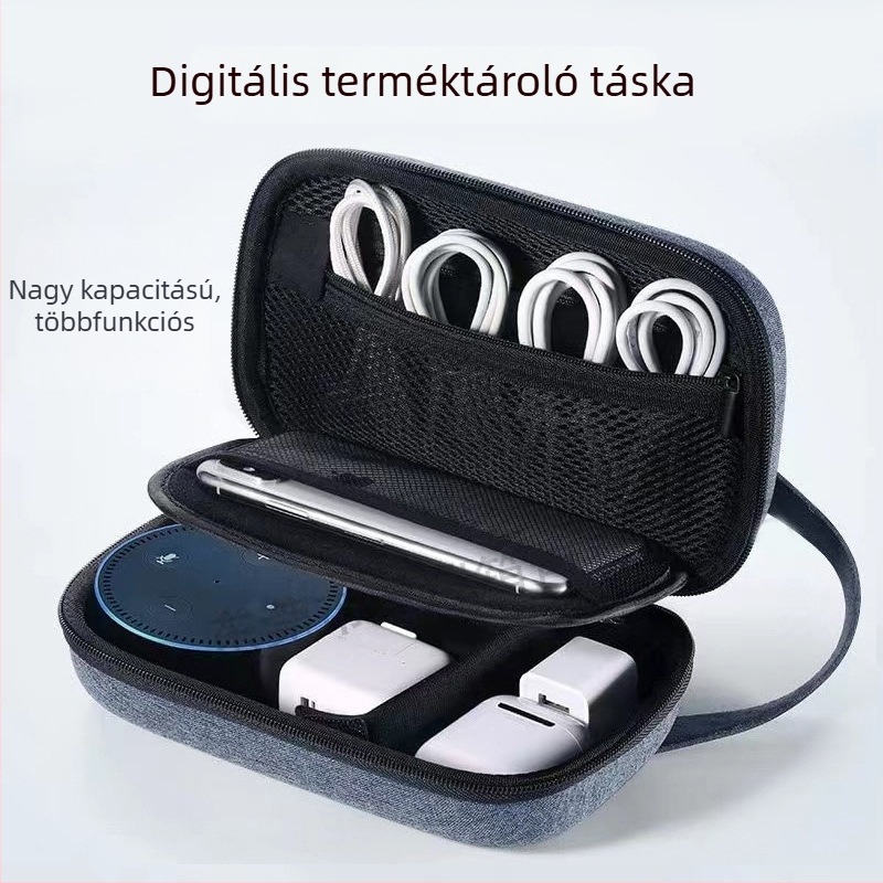 EVA többfunkciós tárolótok fejhallgatóhoz, hordozható merevlemezhez és power bankhoz – digitális kiegészítők rendezője