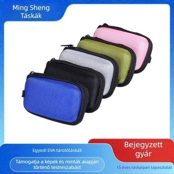 Téglalap alakú EVA fülhallgató tok, nyomásálló dizájn, multifunkcionális tároló power bank számára