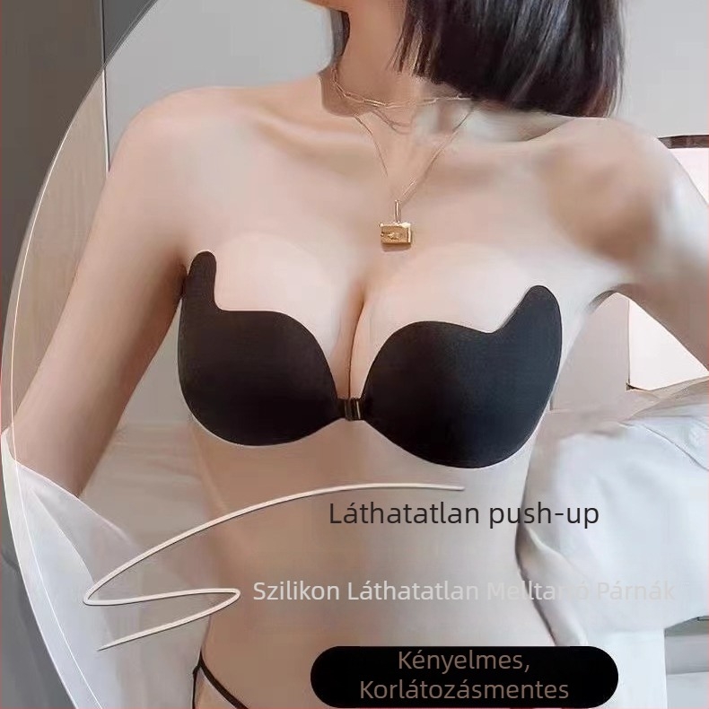 Mangó alakú mellplasztok, pánt nélküli melltartó, push-up kis mellemre, csúszásmentes, láthatatlan, esküvői ruhához
