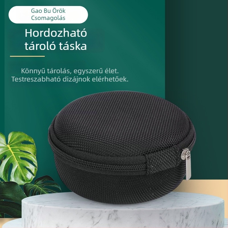 Hordozható fülhallgató tároló táska EVA ütésálló tokkal és cipzárral, 3C digitális eszközökhöz