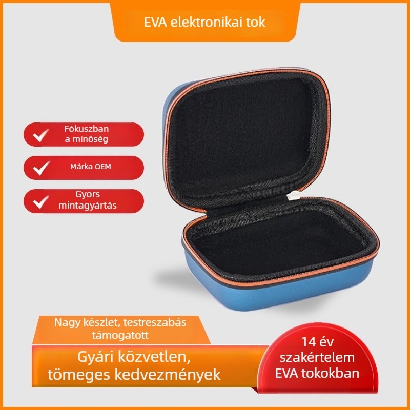 EVA habból készült elektronikai tároló – hordozható ütésálló szervező Bluetooth fülhallgatókhoz és számítógép-kiegészítőkhöz