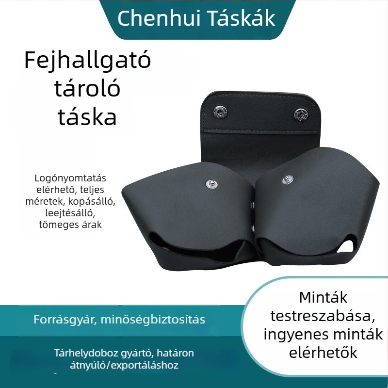 EVA fejhallgató tároló táska, hordozható cipzáras Bluetooth fejhallgatókhoz