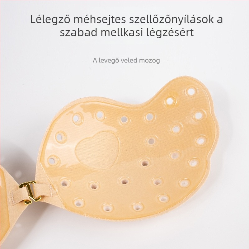 Légáteresztő mangó alakú szilikon melltapasz esküvői ruhához, vállpánt nélküli, láthatatlan push-up melltartó