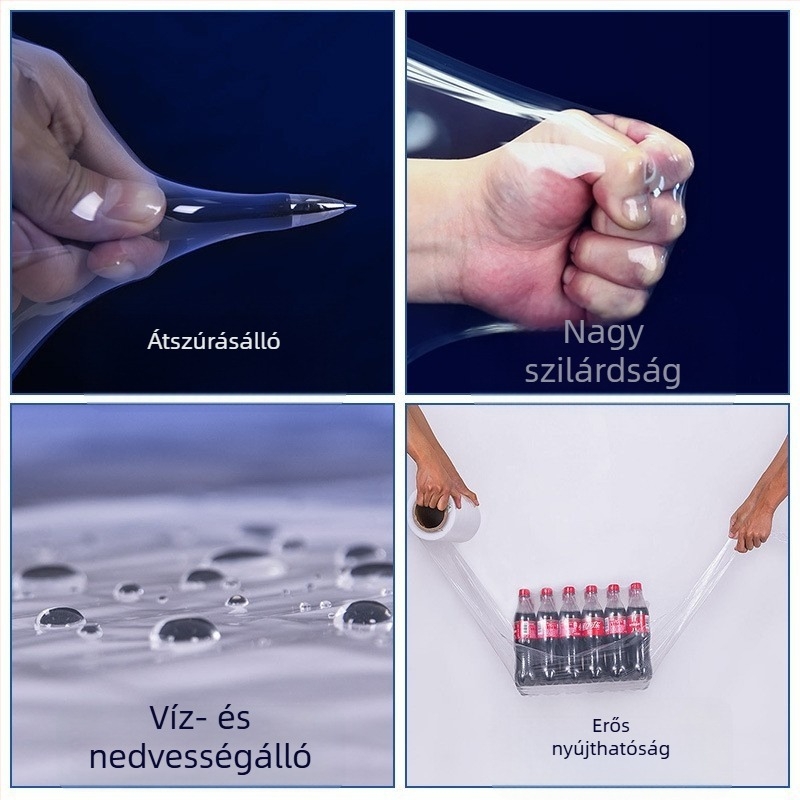 PE nyújtható fólia csomagoláshoz, átlátszó ipari csomagolási fólia