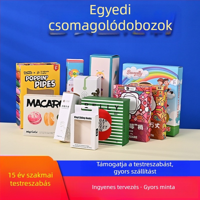 Nyomtatott csomagoló doboz kozmetikumokhoz és digitális fejhallgatókhoz, összecsukható Föld és Ég doboz, egyedi fehér kraft karton doboz