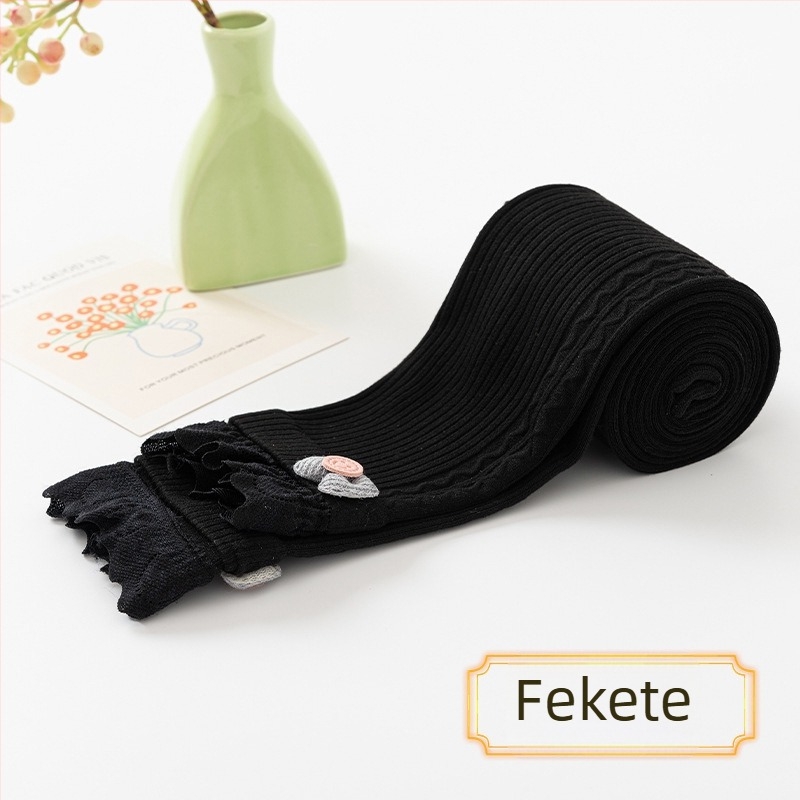 Lányoknak szánt pamut leggings csipke részlettel, 3/4 hossz, tavasz–ősz koreai stílus