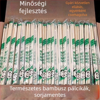 100 pár egyszer használatos bambusz evőpálcikák, egyenként csomagolva, otthoni és kereskedelmi használatra