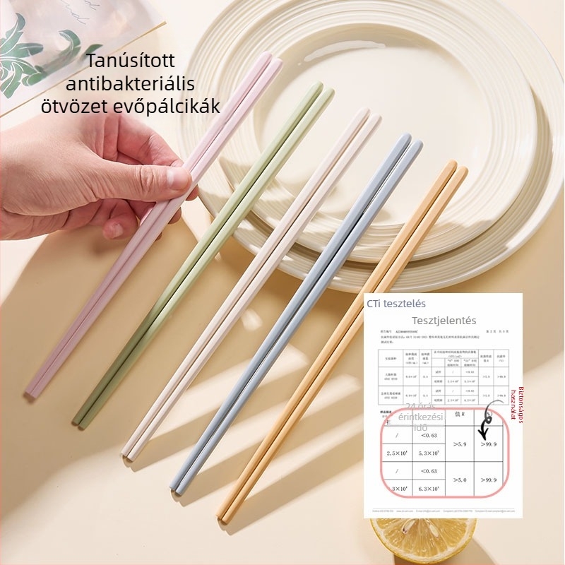 Ötvözetes evőpálcikák, hőállóak, otthoni használatra, személyenként egy pár, színes, japán stílusú minimalist dizájn