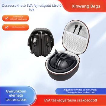 Hordozható fejhallgató tároló táska Edifier Bluetooth, EVA habból, összecsukható, nagy méret