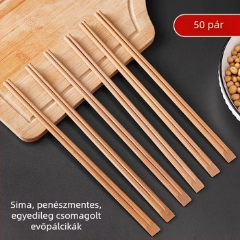 Egyszer használatos bambusz chopsticks, festék és viasz nélkül, egyedi csomagolásban, take-away és gyorséttermi használatra, otthoni és kereskedelmi célokra, biológiailag lebomló