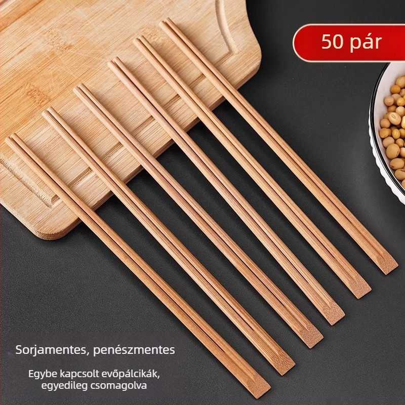 Egyszer használatos bambusz chopsticks, festék és viasz nélkül, egyedi csomagolásban, take-away és gyorséttermi használatra, otthoni és kereskedelmi célokra, biológiailag lebomló