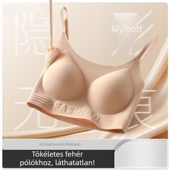 Varrható nélküli, láthatatlan melltartó vékony formázott kosarakkal, tart és formál, rögzített dupla vállpántokkal