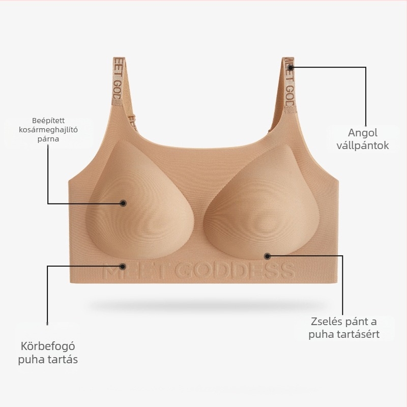 Rejtett vállpántos, varrás nélküli melltartó, push-up, anti-sag, puha támasz és szép háti kontúr