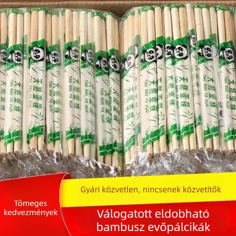 Egyszer használatos bambusz evőpálcikák, egyenként csomagoltak, otthoni és éttermi használatra, kiváló minőségű