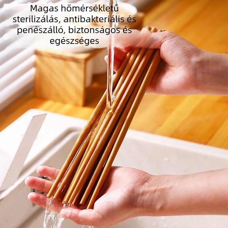 Prémium egyszer használatos bambusz evőpálcikák, karbonizáltak, vastagabbak és hosszabbak, egyenként csomagolva.