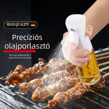 Konyhai üveg olajspray palack, élelmiszer-minőségű üveg, atomizáló permet, megvastagított fúvófej, alkalmas légsütőhöz
